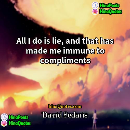 David Sedaris Quotes | All I do is lie, and that